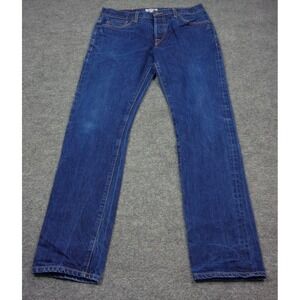 Buck Mason Raw Selvedge Blue Jeans Mens 33 Button Fly Slim Fit‎ American Made